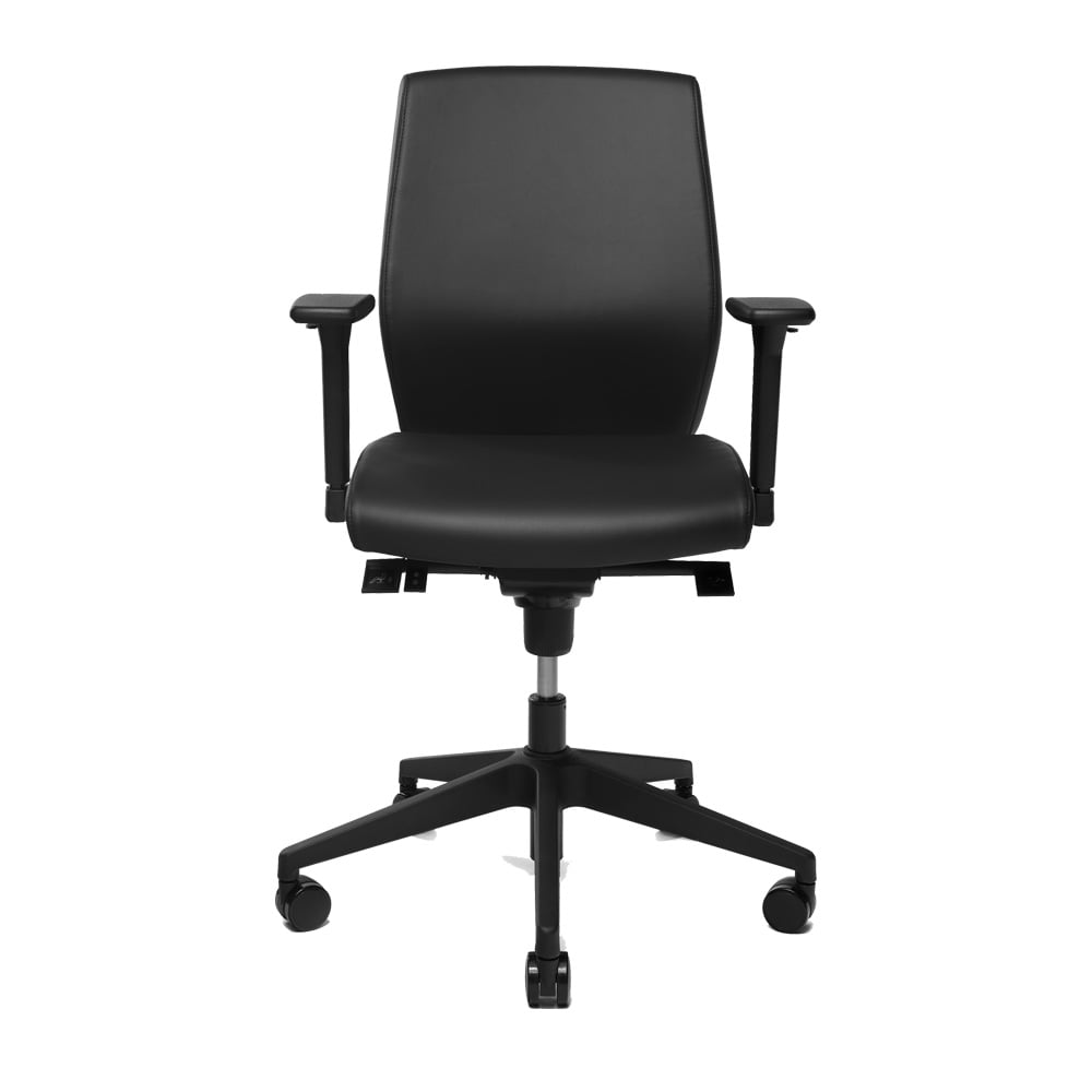 Bureaustoel WPD Basic Semi-Leer | Zwart | EN1335