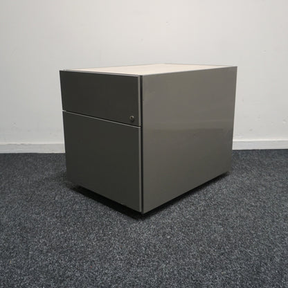 Gispen Ladeblok | 49 x 42 x 60 cm | 2- lades | Grijs | Licht Eiken Topblad