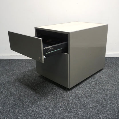 Gispen Ladeblok | 49 x 42 x 60 cm | 2- lades | Grijs | Licht Eiken Topblad