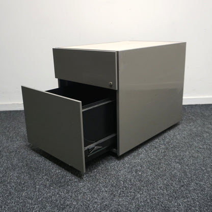 Gispen Ladeblok | 49 x 42 x 60 cm | 2- lades | Grijs | Licht Eiken Topblad