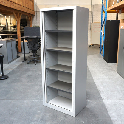 Roldeurkast | Archiefkast | 198 x 80 x 45 cm | Lichtgrijs