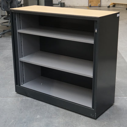 Ahrend Roldeurkast | Archiefkast | 110 x 120 x 45 cm | Zwart | Geribbelde deuren