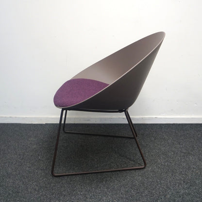 Arper Adell Lounge Chair Design Fauteuil | Bruin / Paars