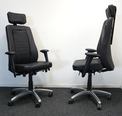BMA Axia Focus Ergonomische Bureaustoel | Zwart leer