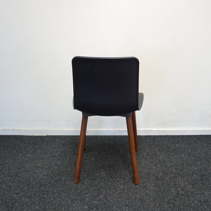 Vitra Hal Wood Design Stoel | Donkerblauw | Donker Hout