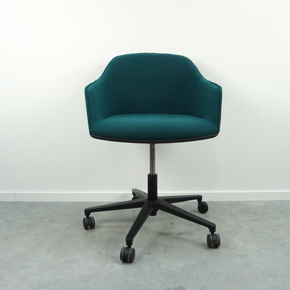 Vitra Softshell Vergaderstoel | Groen | Verrijdbaar
