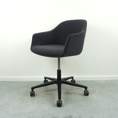 Vitra Softshell Vergaderstoel | Donkergrijs | Verrijdbaar