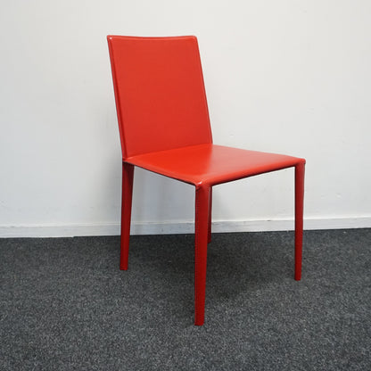 Arper Norma Design Stoel | Leer | Rood
