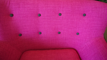 Design Fauteuil | Design Stoel | Fuchsia / Grijs