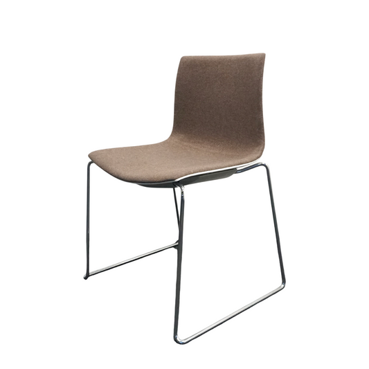 Arper Catifa 46 Design Stoel | Bruin / Wit | Gestoffeerd