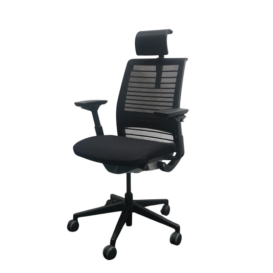 Steelcase Think V2 Bureaustoel | Ergonomisch | Zwart | Hoofdsteun