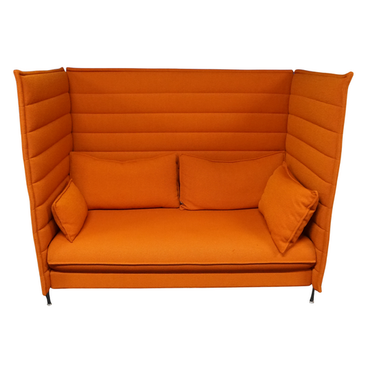 Vitra Alcove Highback Design Bank | Akoestische Bank | 2-zits | Oranje