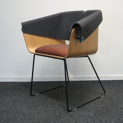 Vepa Whale Tail Design Stoel | Grijs / Hout