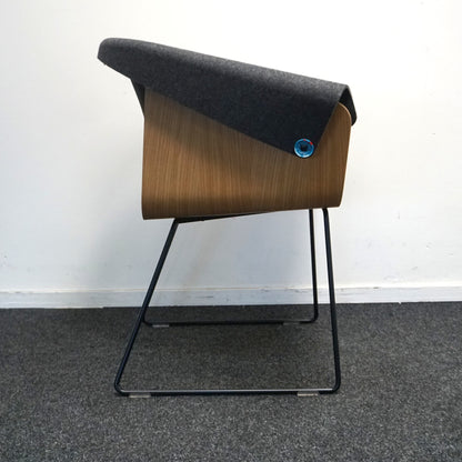 Vepa Whale Tail Design Stoel | Grijs / Hout