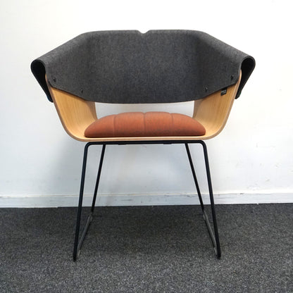 Vepa Whale Tail Design Stoel | Grijs / Hout