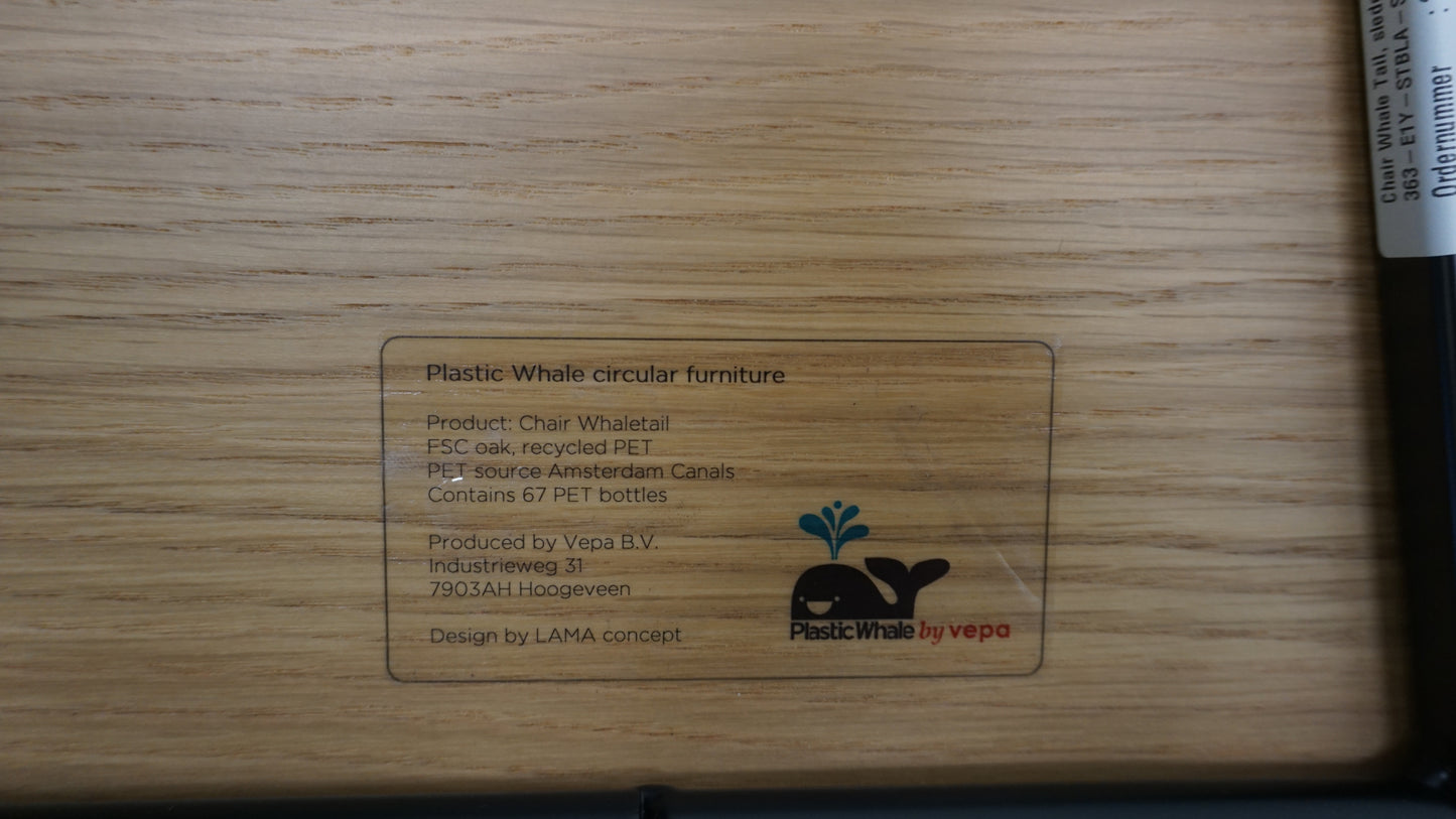Vepa Whale Tail Design Stoel | Grijs / Hout