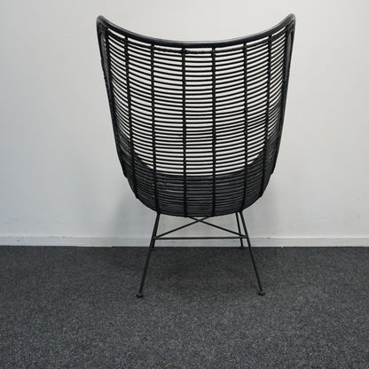 HKliving Rotan Egg chair Design Fauteuil | Zwart