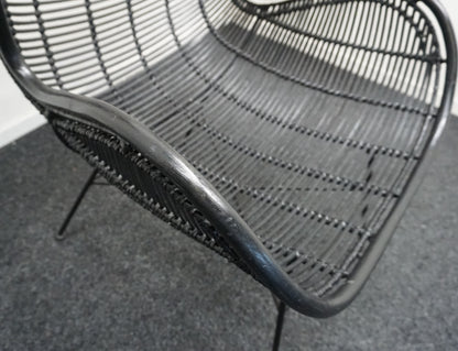 HKliving Rotan Egg chair Design Fauteuil | Zwart