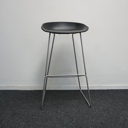 HAY About a Stool AAS38 Design Barkruk | Zwart / RVS | Zithoogte 75 cm
