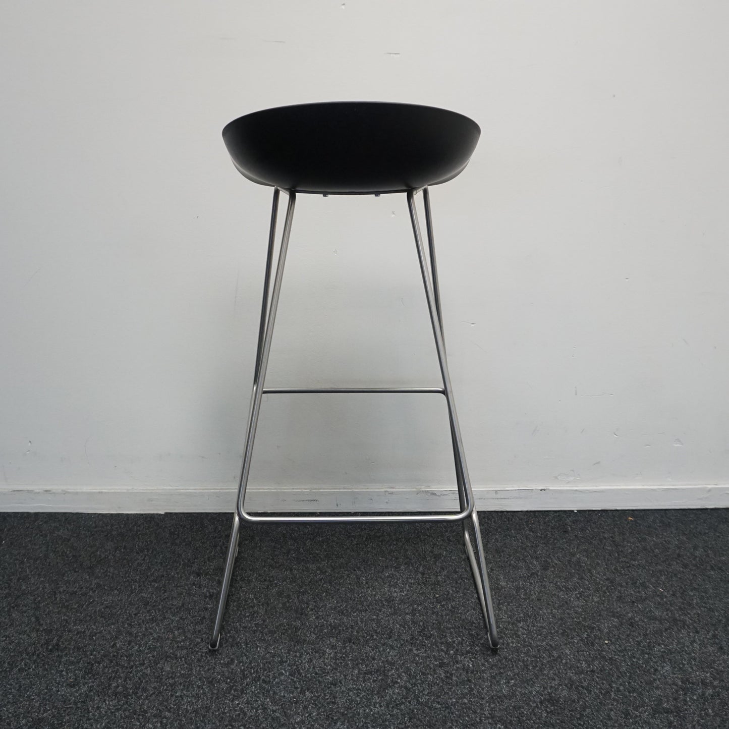 HAY About a Stool AAS38 Design Barkruk | Zwart / RVS | Zithoogte 75 cm