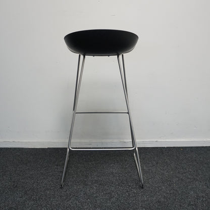 HAY About a Stool AAS38 Design Barkruk | Zwart / RVS | Zithoogte 75 cm