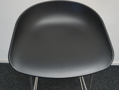 HAY About a Stool AAS38 Design Barkruk | Zwart / RVS | Zithoogte 75 cm