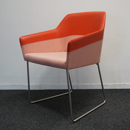 Arco Sketch Vergaderstoel | Oranje | Leer / Stof
