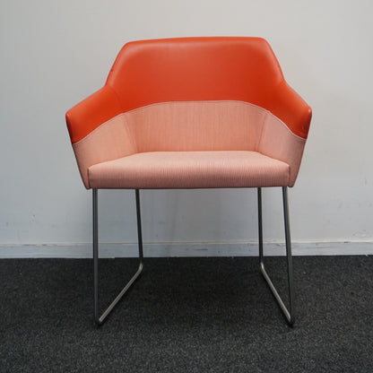 Arco Sketch Vergaderstoel | Oranje | Leer / Stof