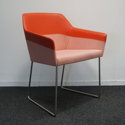 Arco Sketch Vergaderstoel | Oranje | Leer / Stof