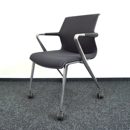 Vitra Unix Vergaderstoel | Conferentiestoel | Zwart | Verrijdbaar