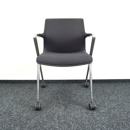 Vitra Unix Vergaderstoel | Conferentiestoel | Zwart | Verrijdbaar