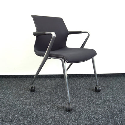 Vitra Unix Vergaderstoel | Conferentiestoel | Zwart | Verrijdbaar