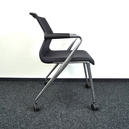 Vitra Unix Vergaderstoel | Conferentiestoel | Zwart | Verrijdbaar