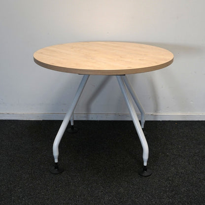 Vitra Vergadertafel | Eettafel | Rond | Ahorn / Wit | 80 cm