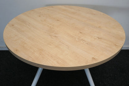 Vitra Vergadertafel | Eettafel | Rond | Ahorn / Wit | 80 cm
