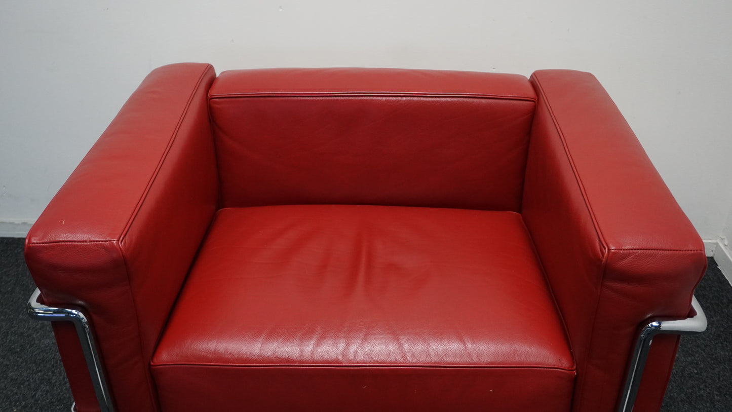Cassina LC3 Grand Confort, Grand Modèle Design Fauteuil | Rood Leer