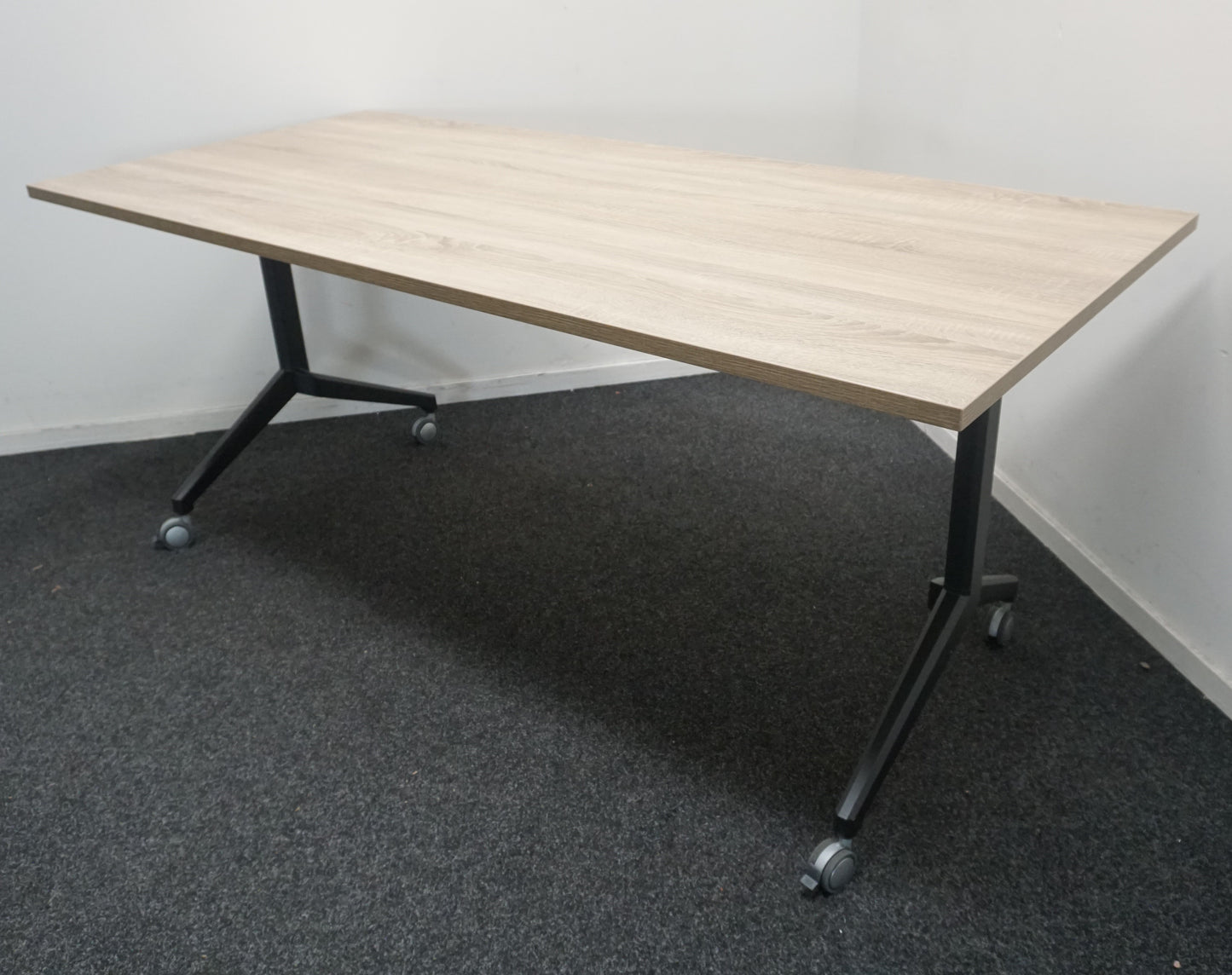 Verrijdbare Klaptafel | 180 x 80 cm | Midden eiken blad