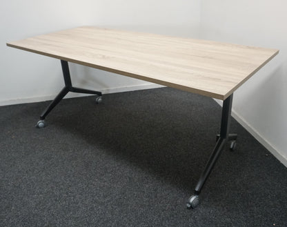 Verrijdbare Klaptafel | 180 x 80 cm | Midden eiken blad