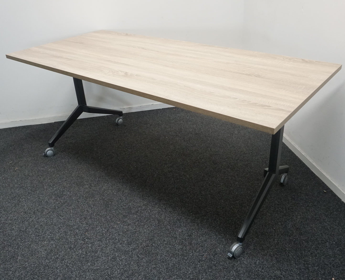 Verrijdbare Klaptafel | 180 x 80 cm | Midden eiken blad