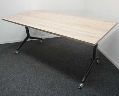 Verrijdbare Klaptafel | 180 x 80 cm | Midden eiken blad