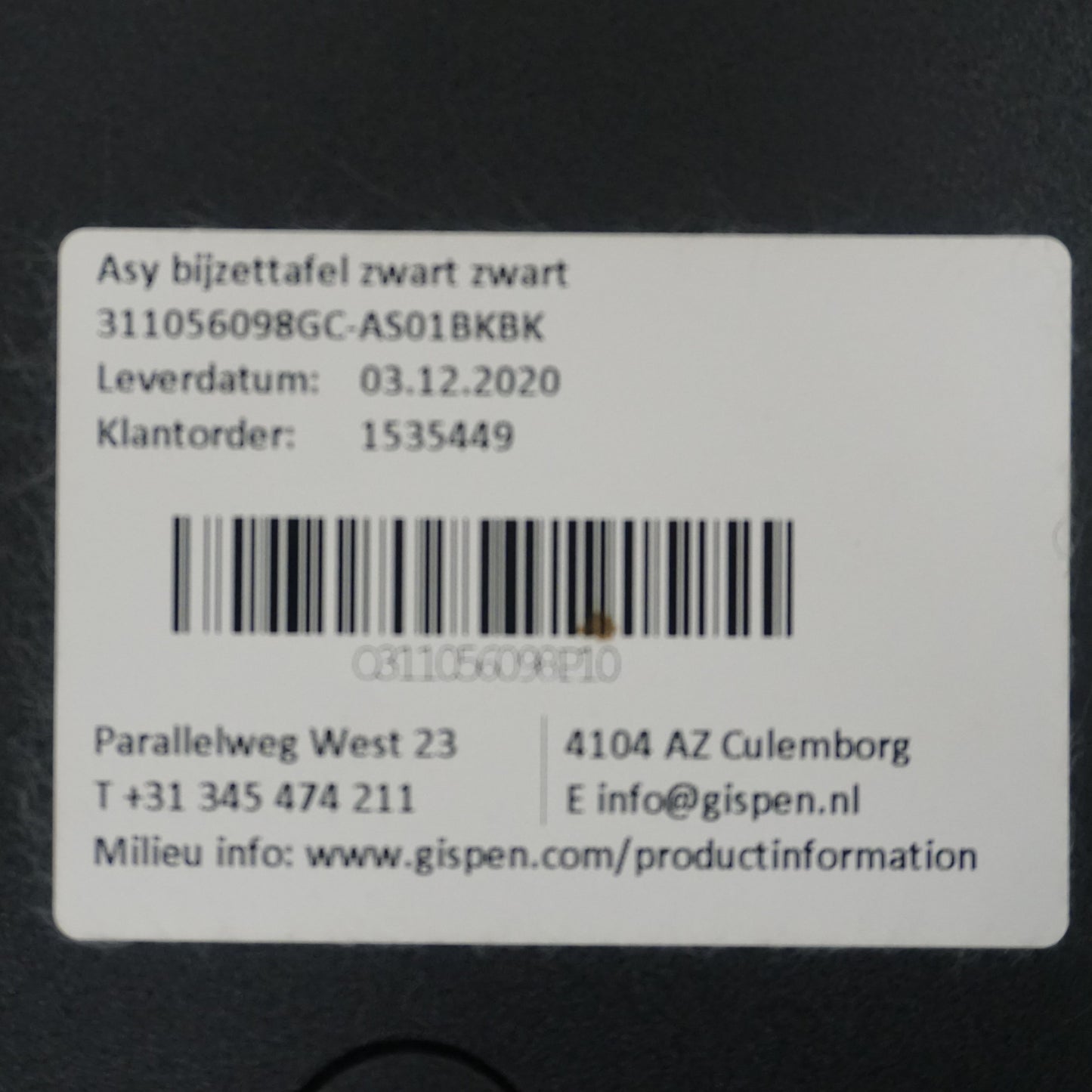 Gispen Asy Design Bijzettafel | Zwart