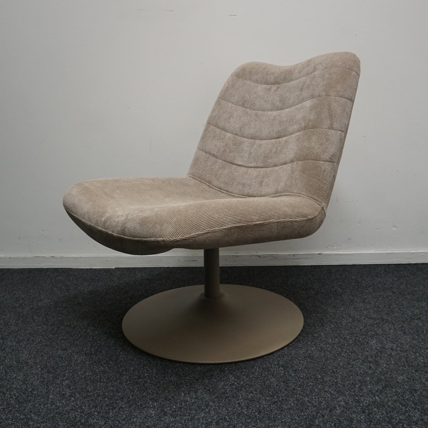 Zuiver Bubba Design Fauteuil | Draaibaar | Beige Ribstof