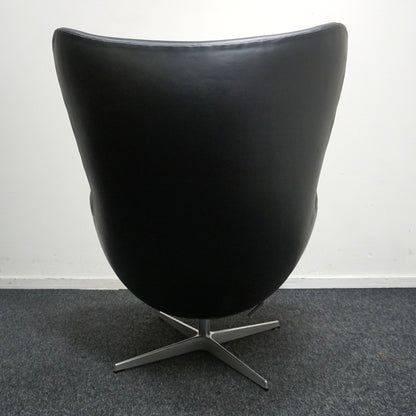 Fritz Hansen Egg Chair Design Fauteuil | Zwart Leer | Nieuwe stof