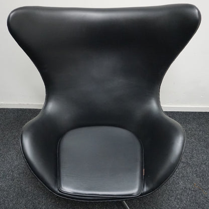 Fritz Hansen Egg Chair Design Fauteuil | Zwart Leer | Nieuwe stof