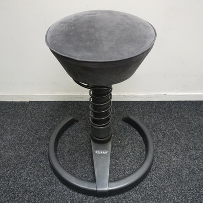 Aeris Swopper Classic Design Kruk | Balans Kruk | Vast | Grijze Suède Stof