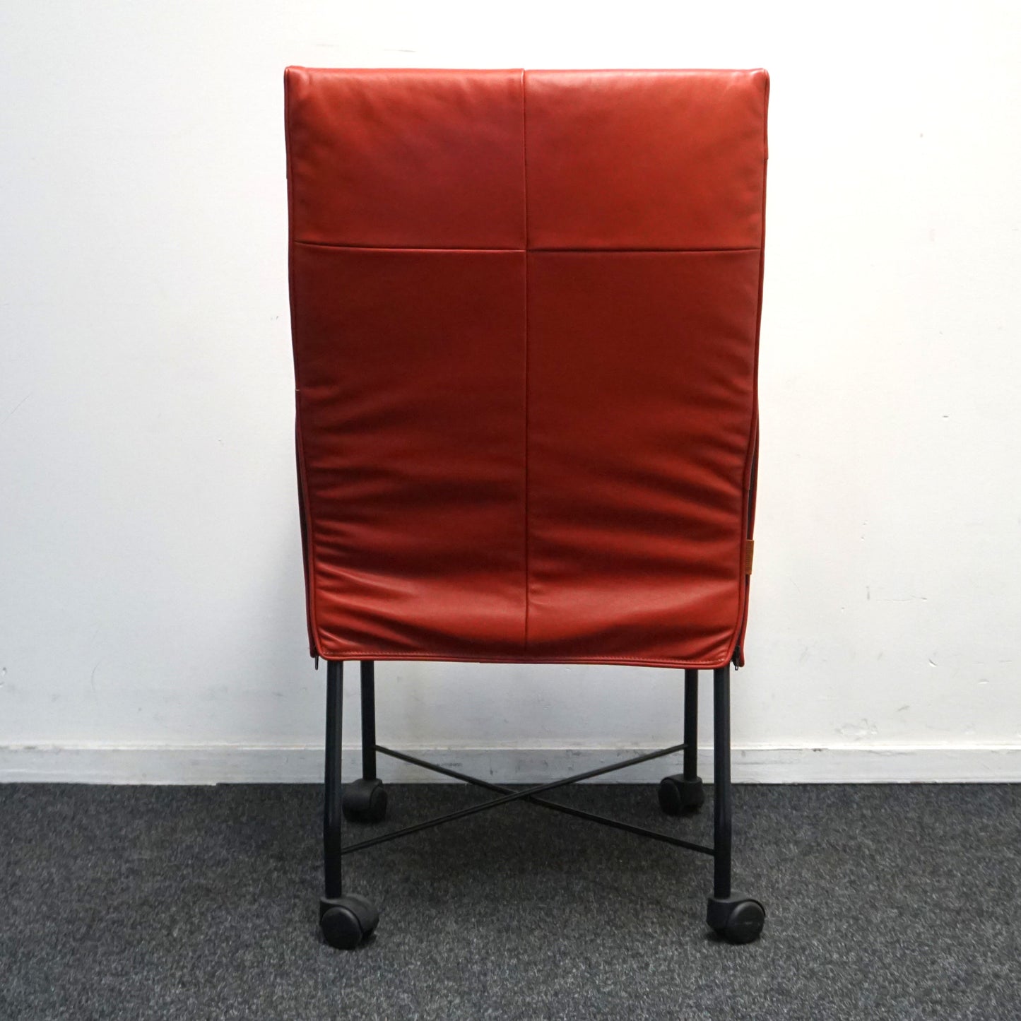 Montis Chaplin Design Stoel | Oranje Leer | Verrijdbaar