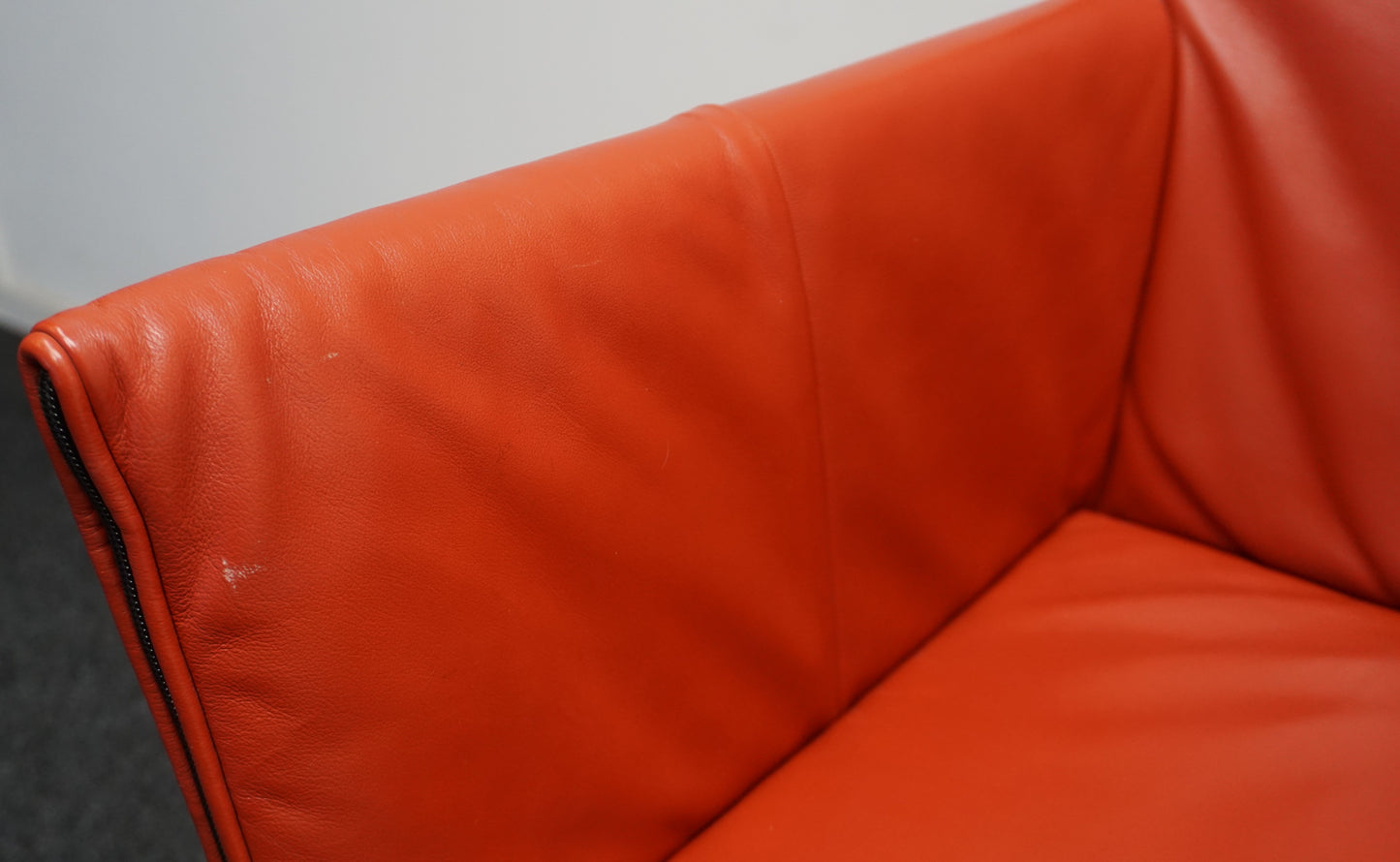 Montis Chaplin Design Stoel | Oranje Leer | Verrijdbaar