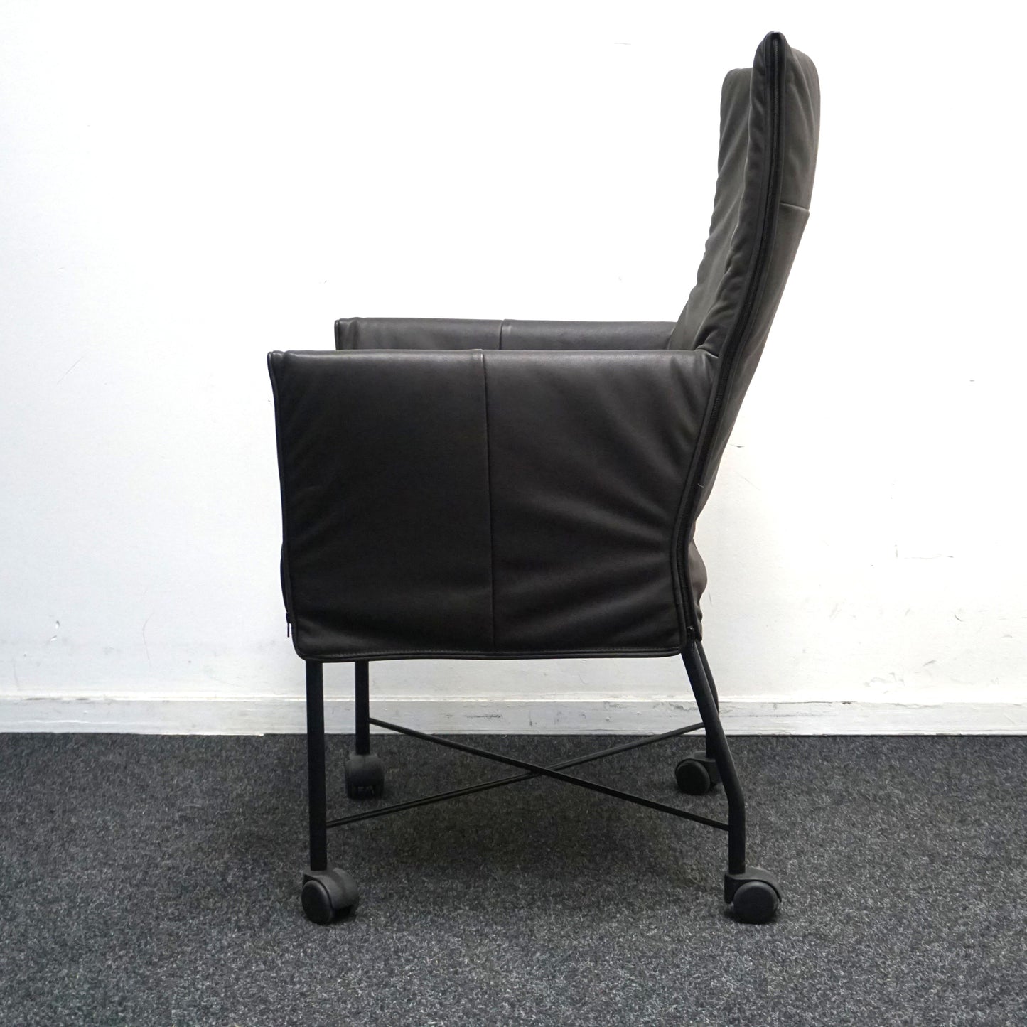 Montis Chaplin Design Stoel | Donkerbruin Leer | Verrijdbaar