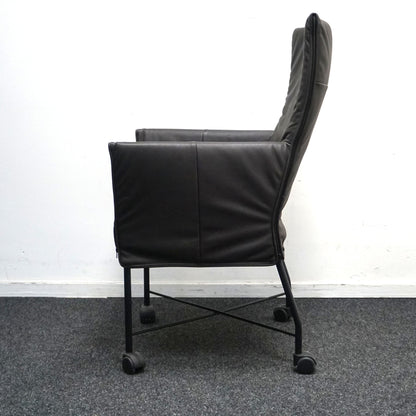 Montis Chaplin Design Stoel | Donkerbruin Leer | Verrijdbaar
