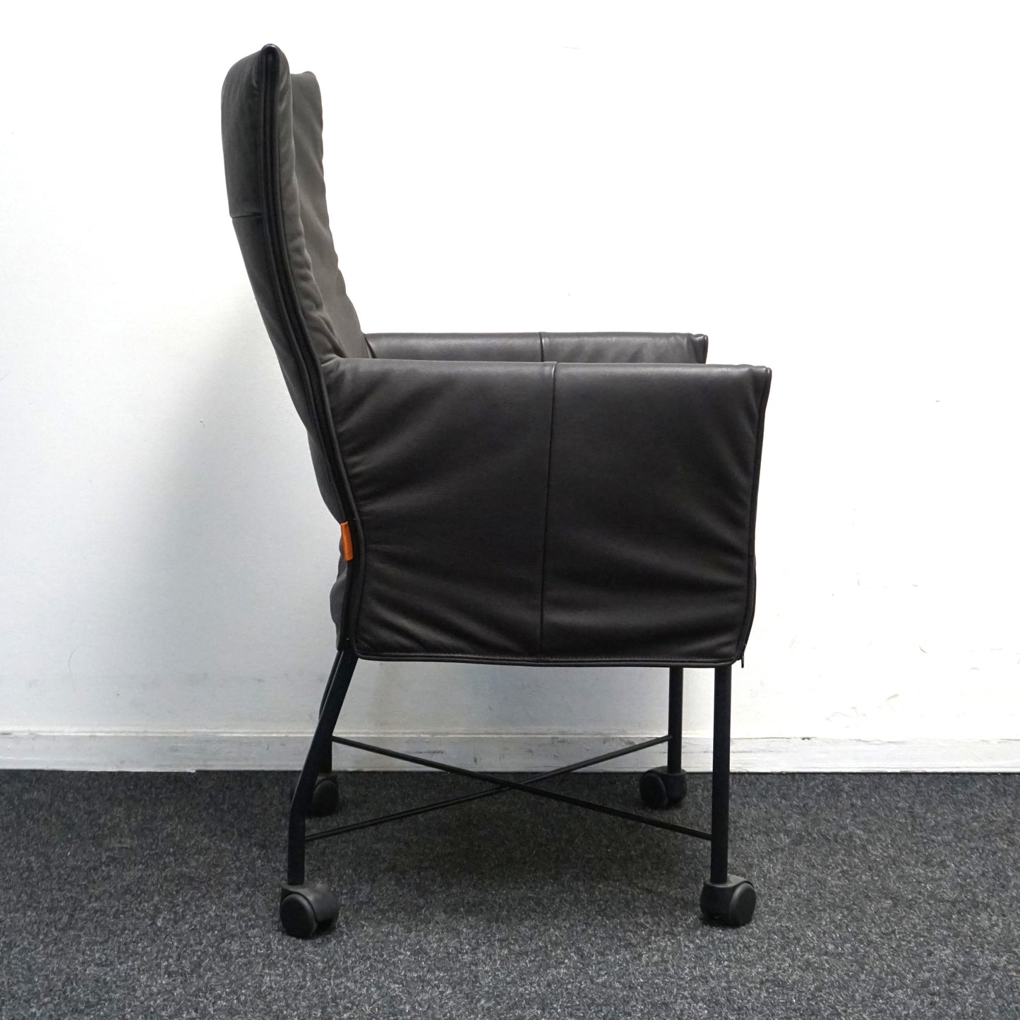 Montis Chaplin Design Stoel | Donkerbruin Leer | Verrijdbaar